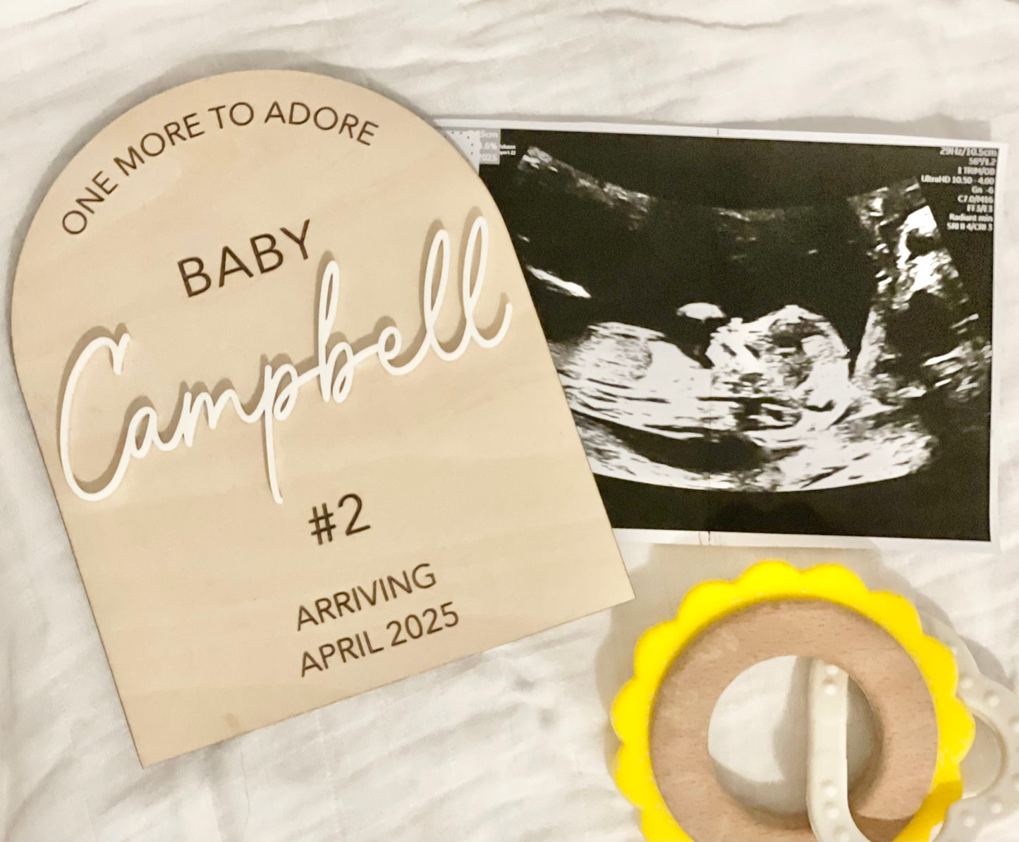 One More To Adore Baby Announcement