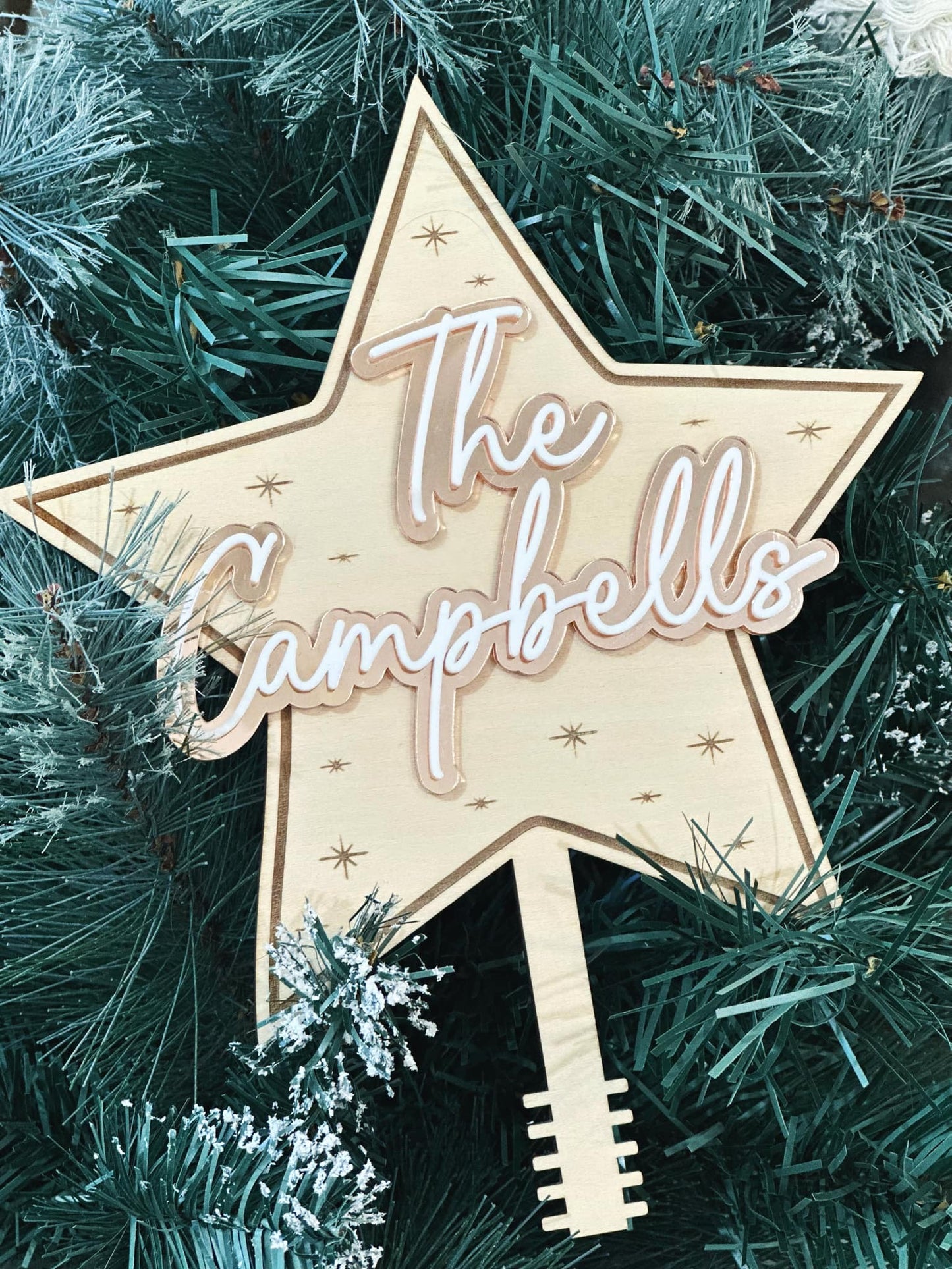 Personalised Christmas Tree Star Topper