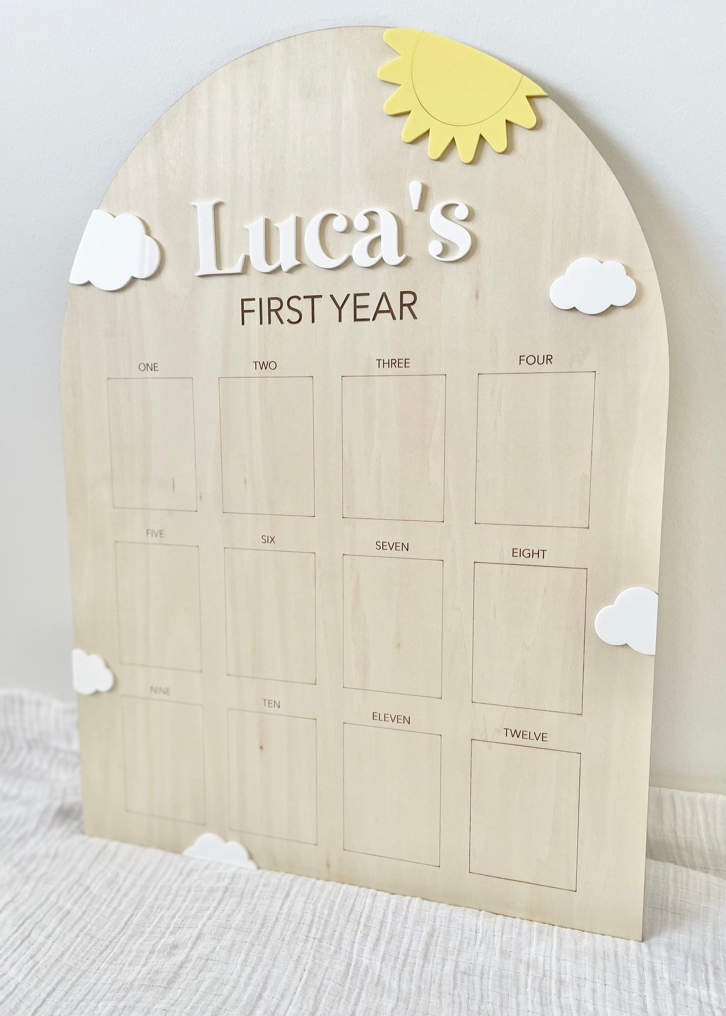 First Birthday Photo Board - Sun & Clouds