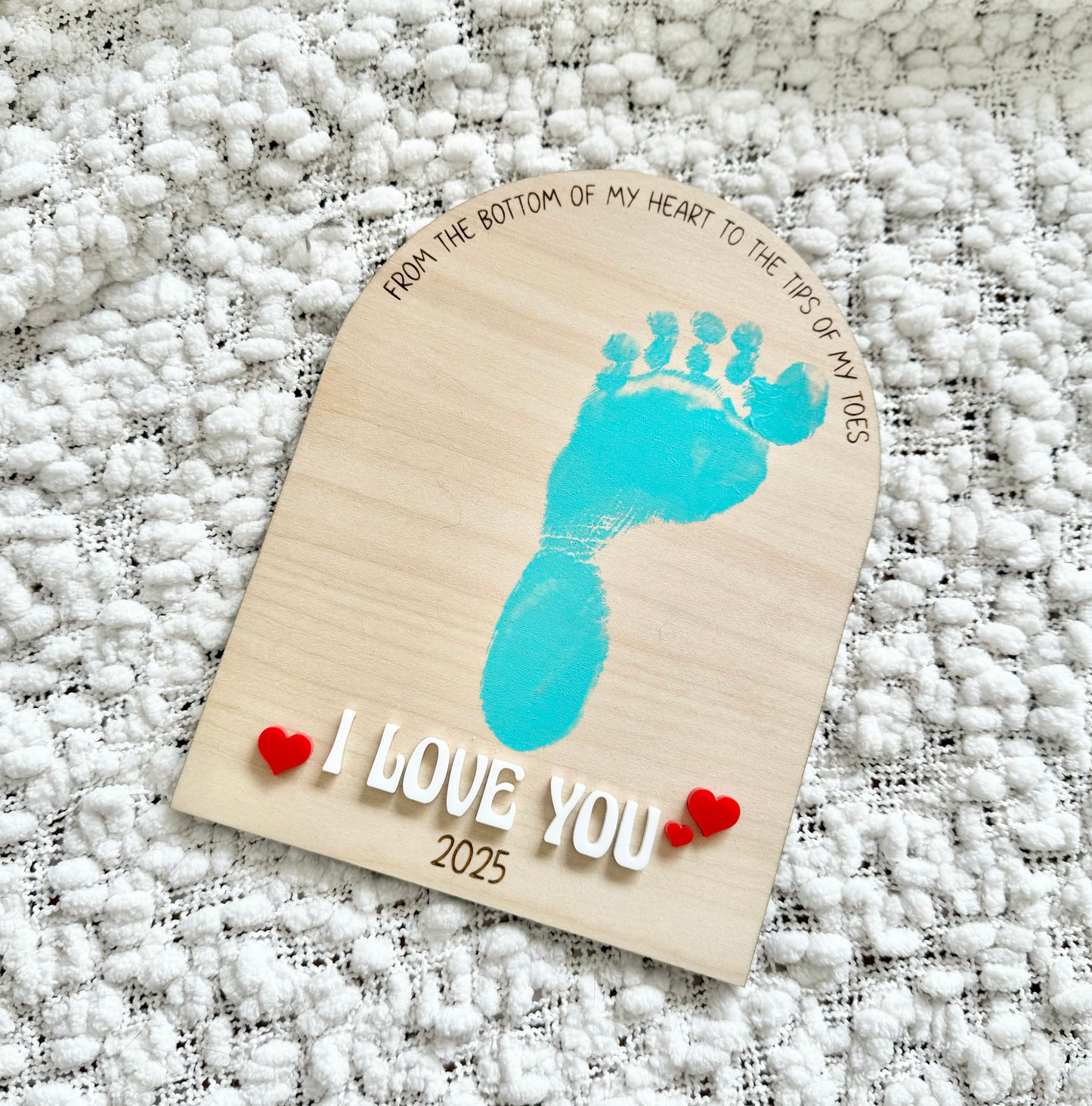 Valentine's Day Footprint Plaque