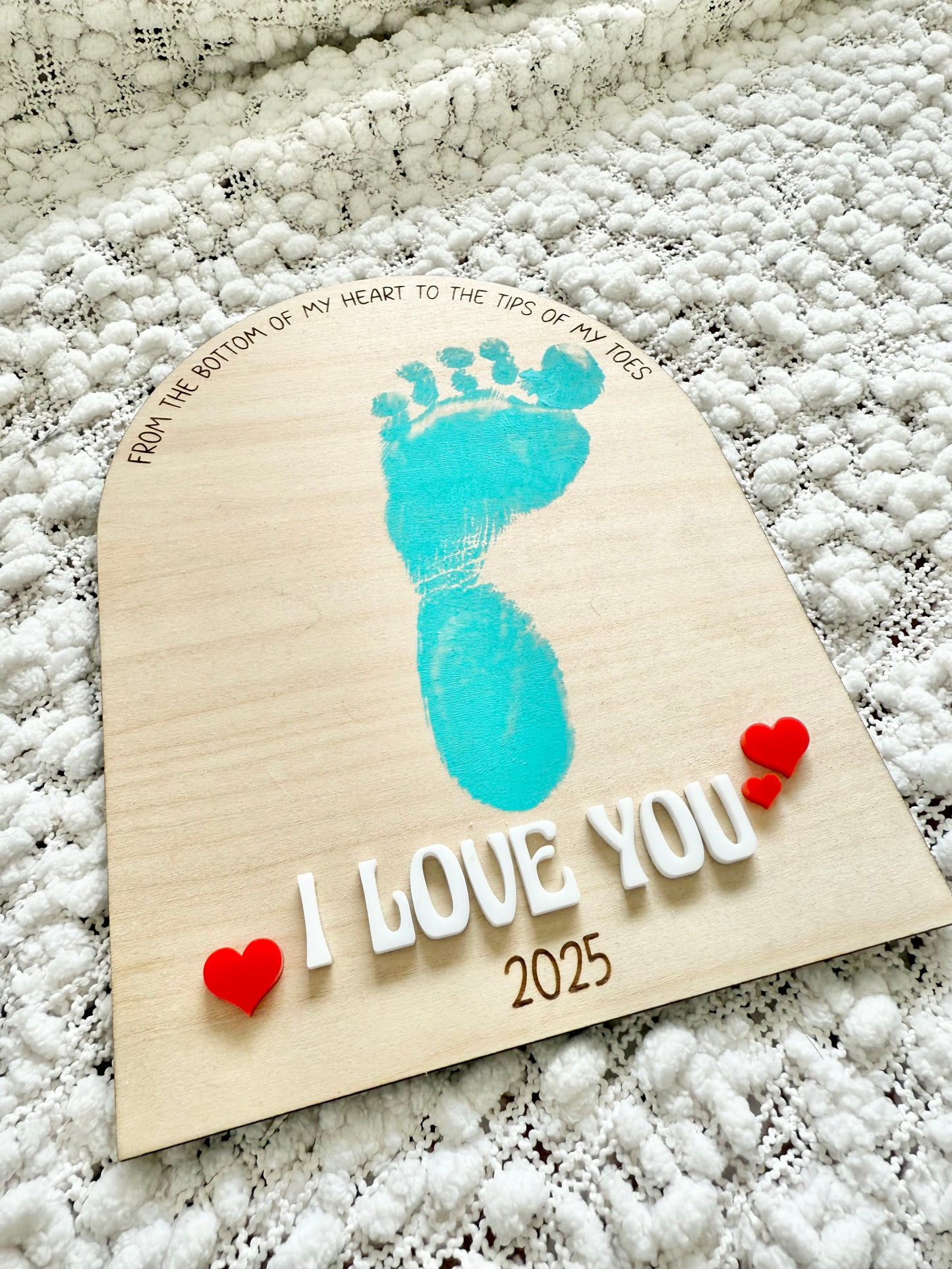 Valentine's Day Footprint Plaque