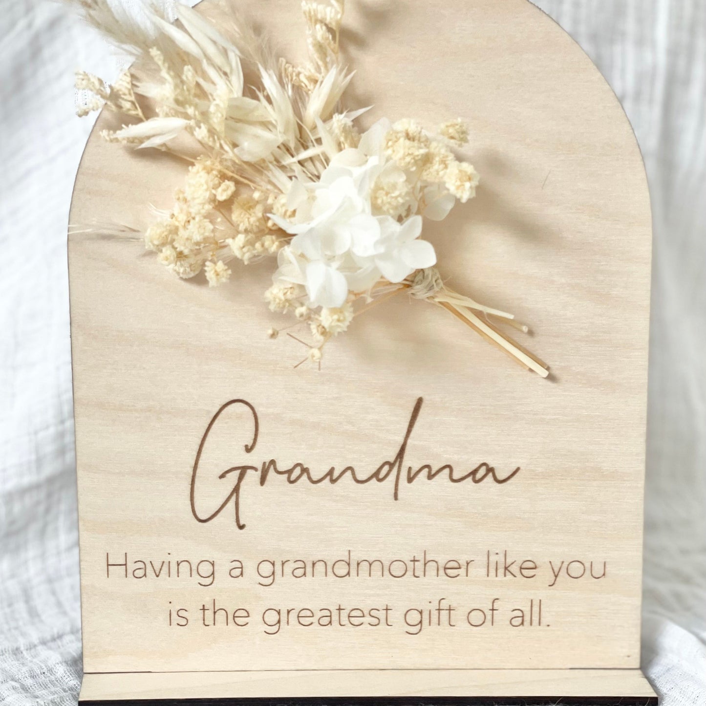 Grandmother's Day Plaque with Dried Flowers - Little Keep & Co