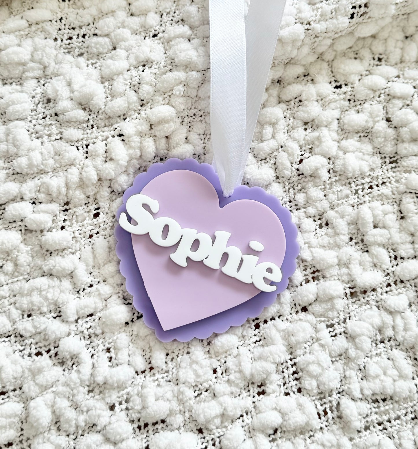 Personalised Acrylic Love Heart Gift Tag/Keyring