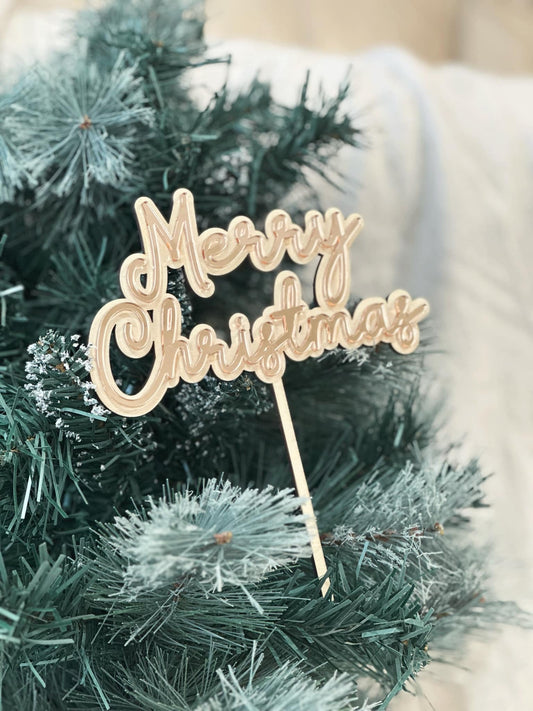 Merry Christmas Cake Topper