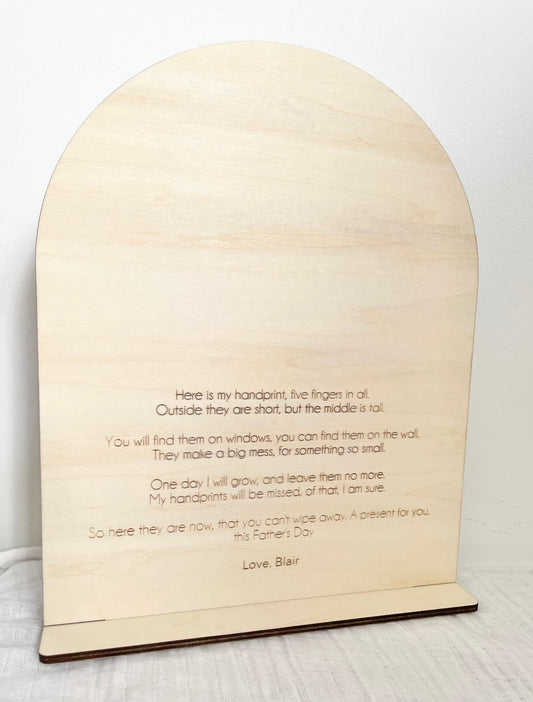 Father's Day Little Hands Poem Plaque