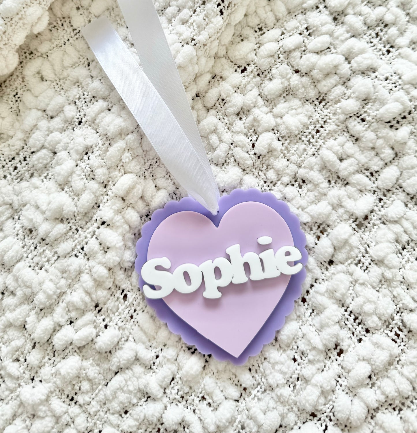 Personalised Acrylic Love Heart Gift Tag/Keyring