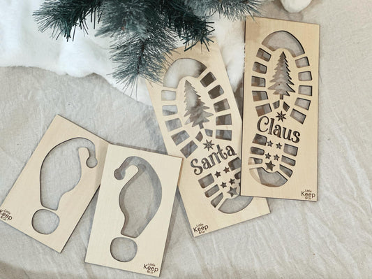 Santa and Elf Footprint Stencils