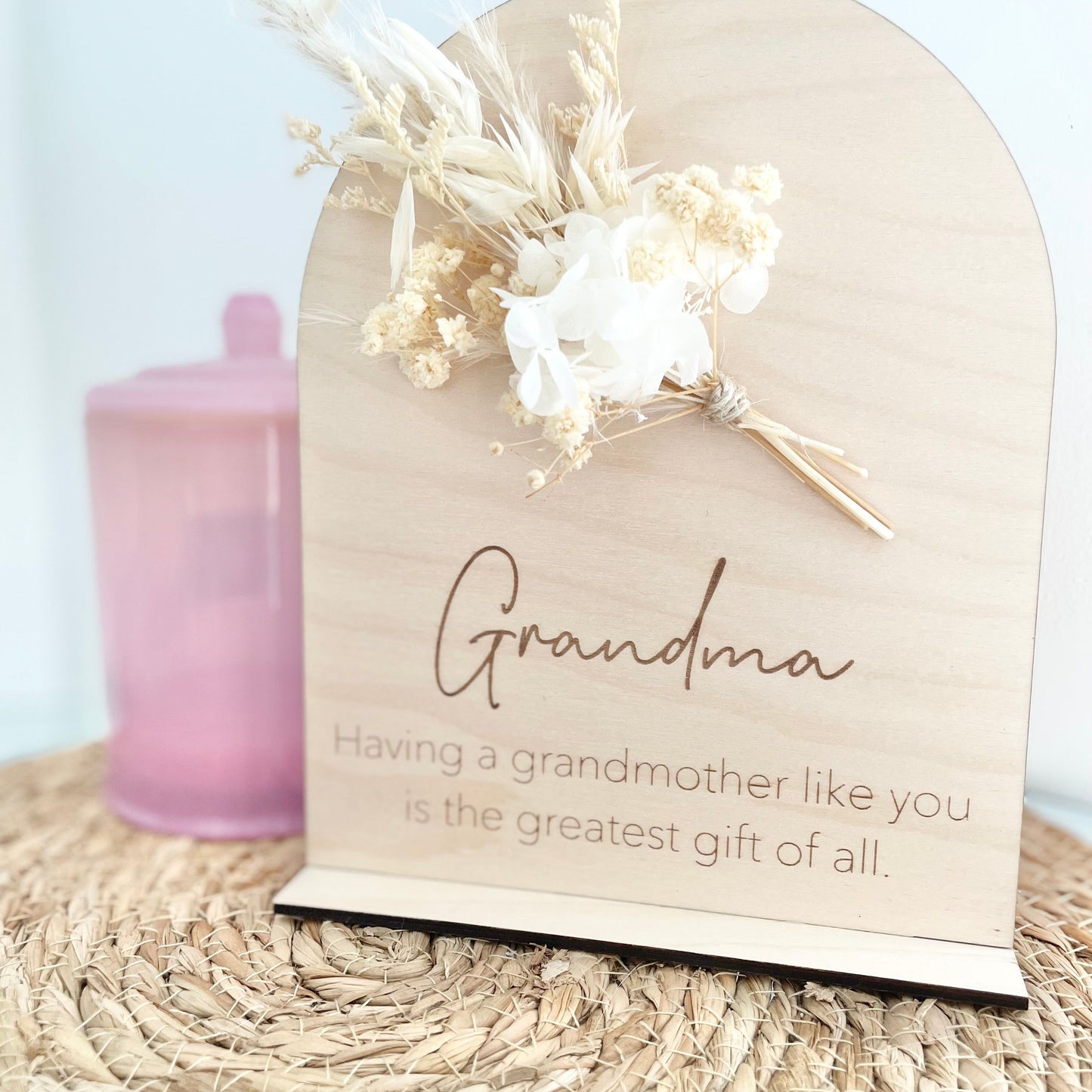 Grandmother's Day Plaque with Dried Flowers - Little Keep & Co