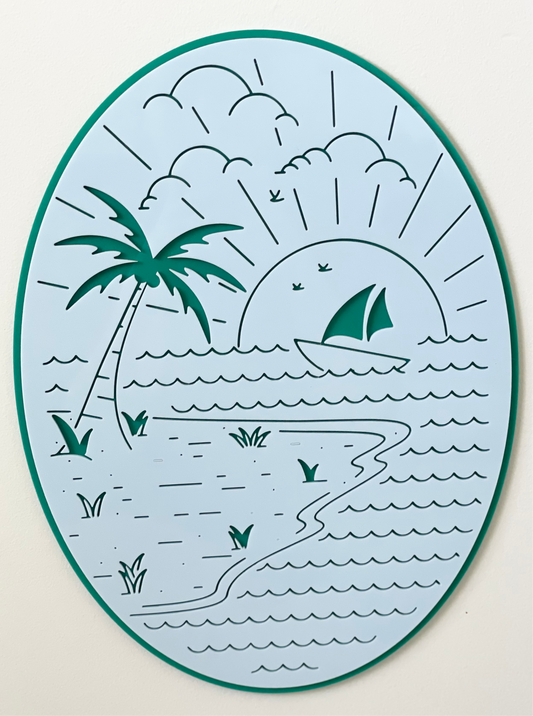 Beach Wall Plaque - Teal/Blue