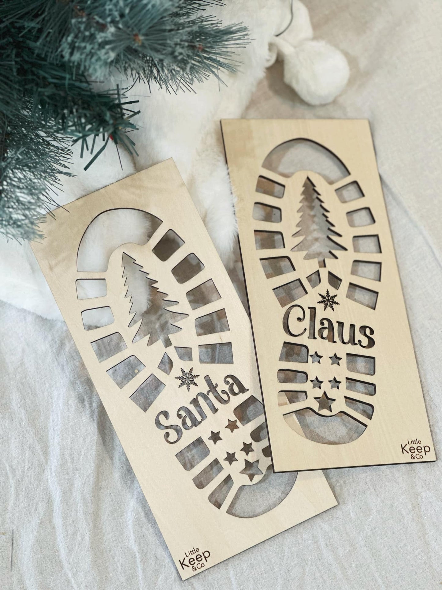 Santa and Elf Footprint Stencils