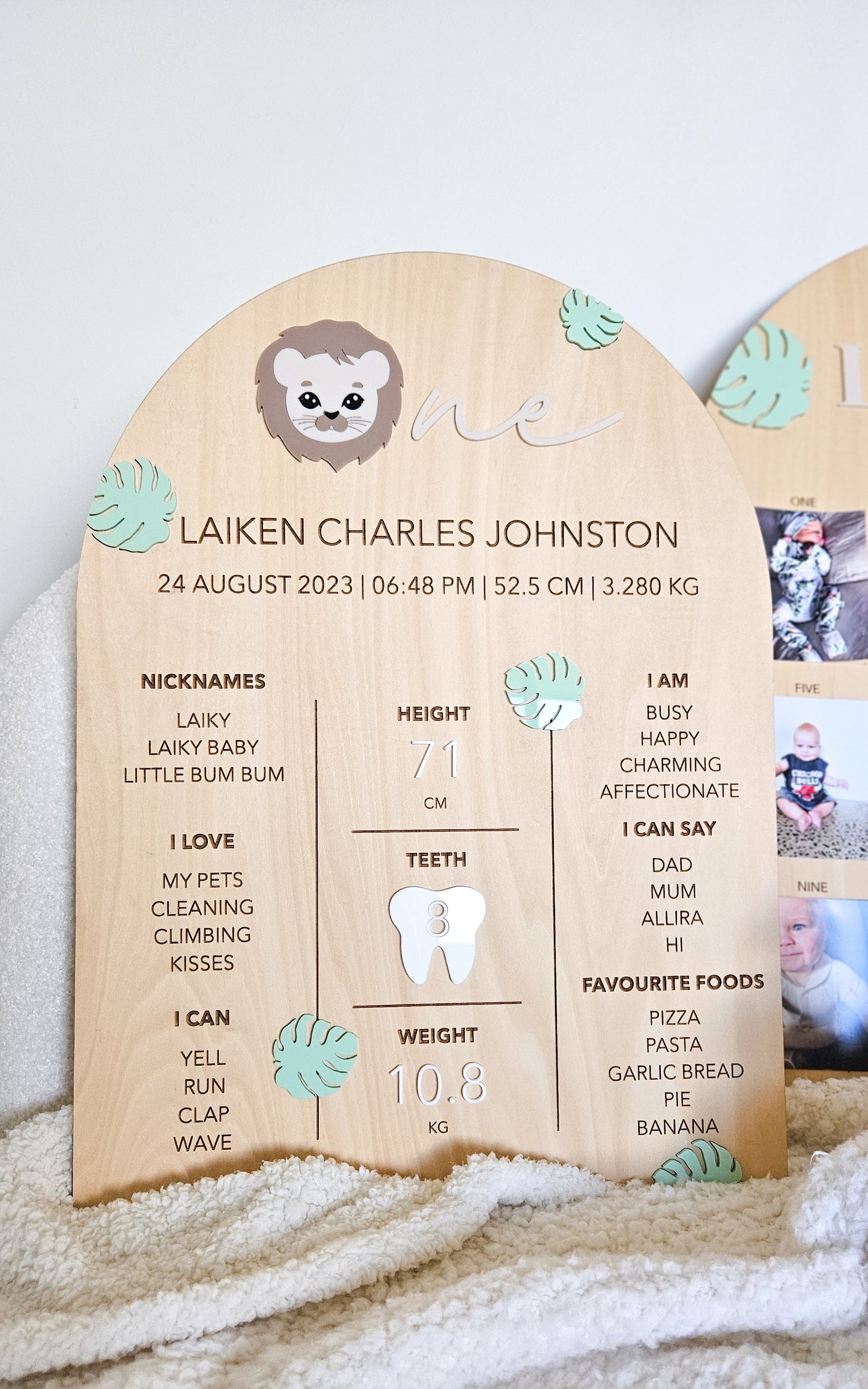 First Birthday Milestone Board - Jungle