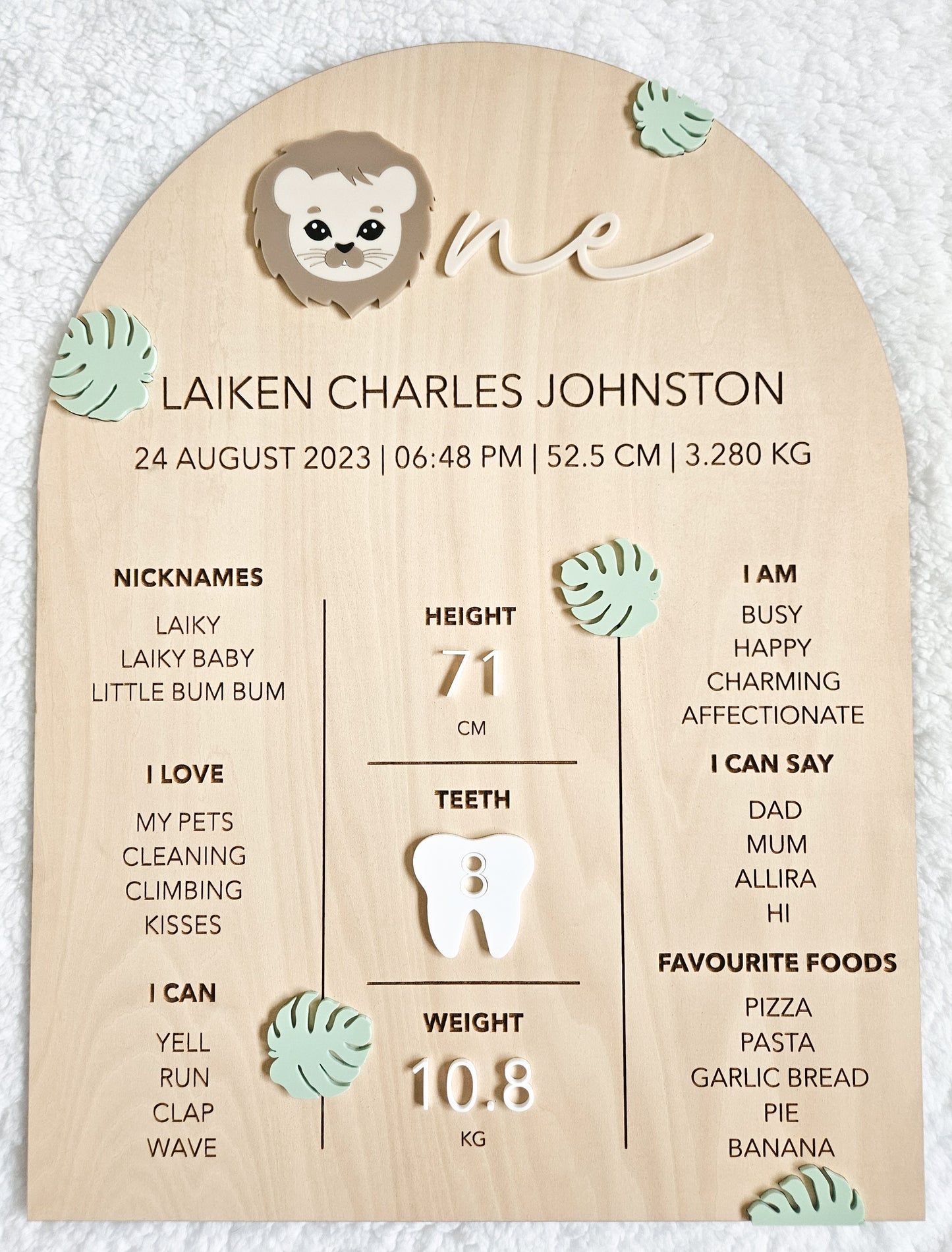 First Birthday Milestone Board - Jungle