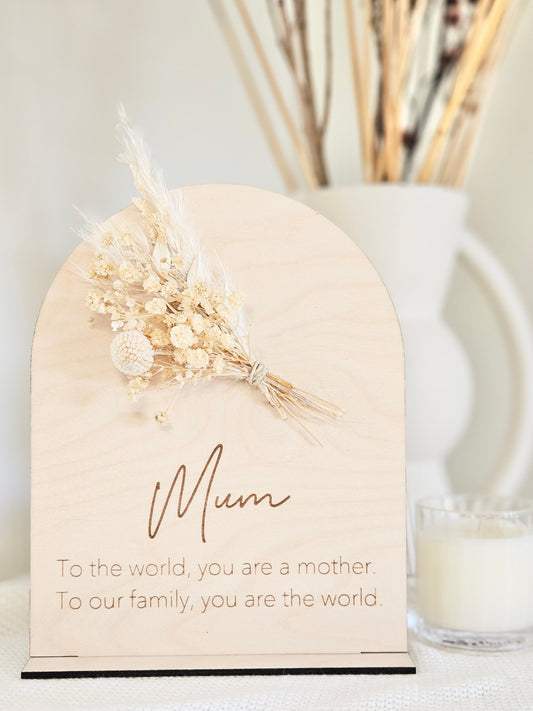 Mother's Day Plaque with Dried Flowers