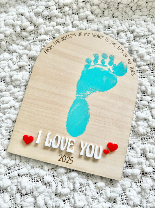 Valentine's Day Footprint Plaque