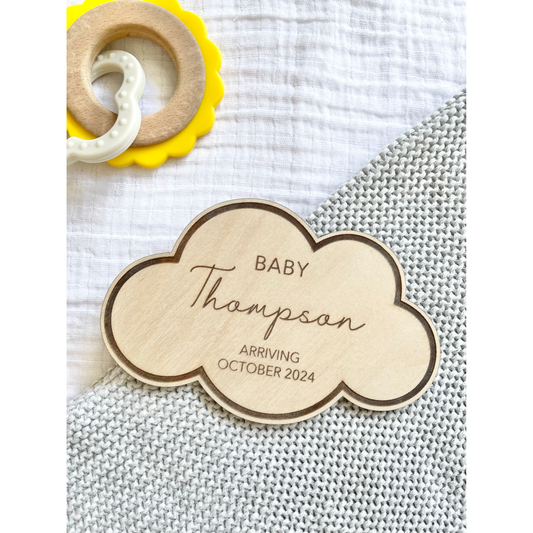 Cloud Baby Announcement Plaque - Little Keep & Co