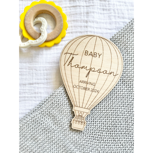 Hot Air Balloon Baby Announcement Plaque - Little Keep & Co