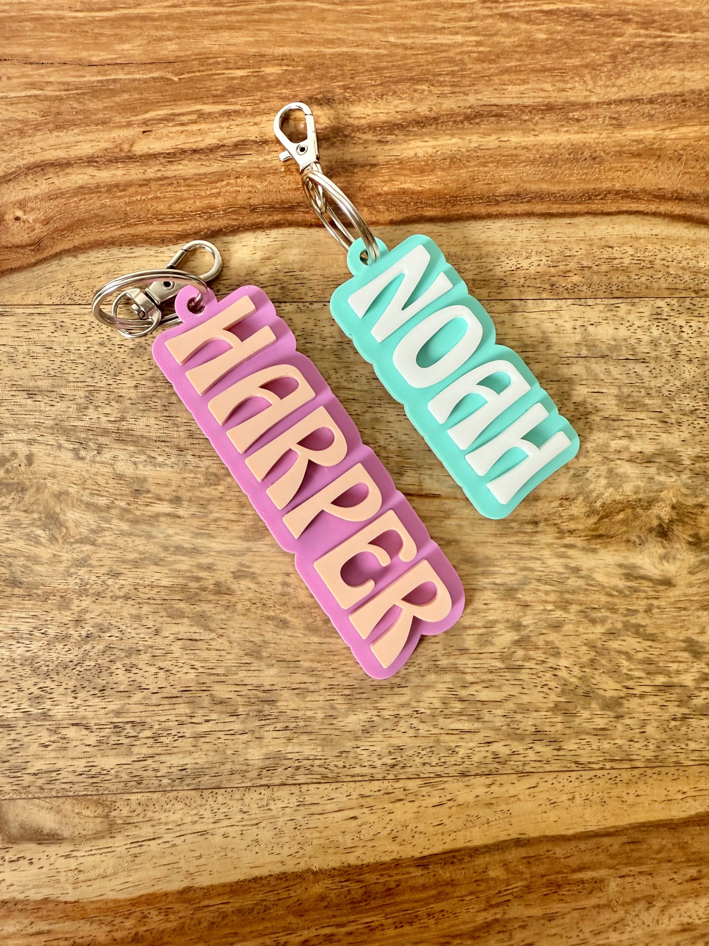 Name Keyring - Double Layered Acrylic