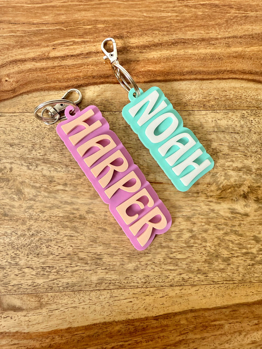 Name Keyring - Double Layered Acrylic