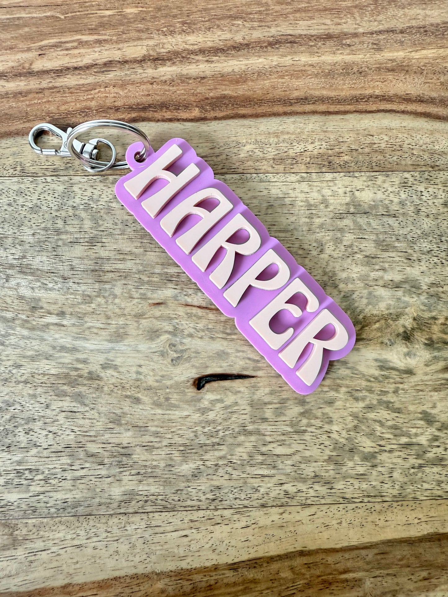 Name Keyring - Double Layered Acrylic