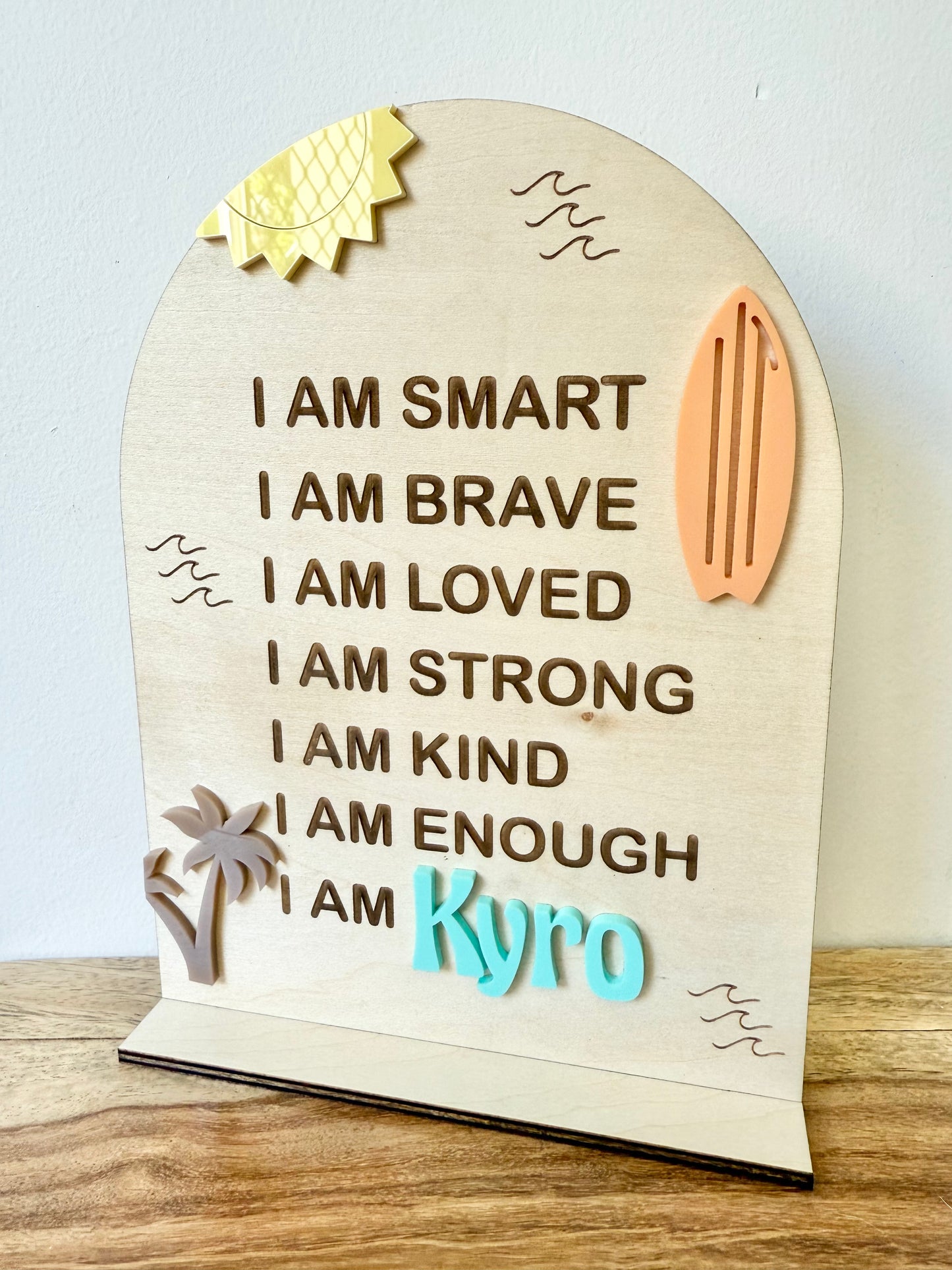 Personalised Affirmation Plaque - Beach Theme