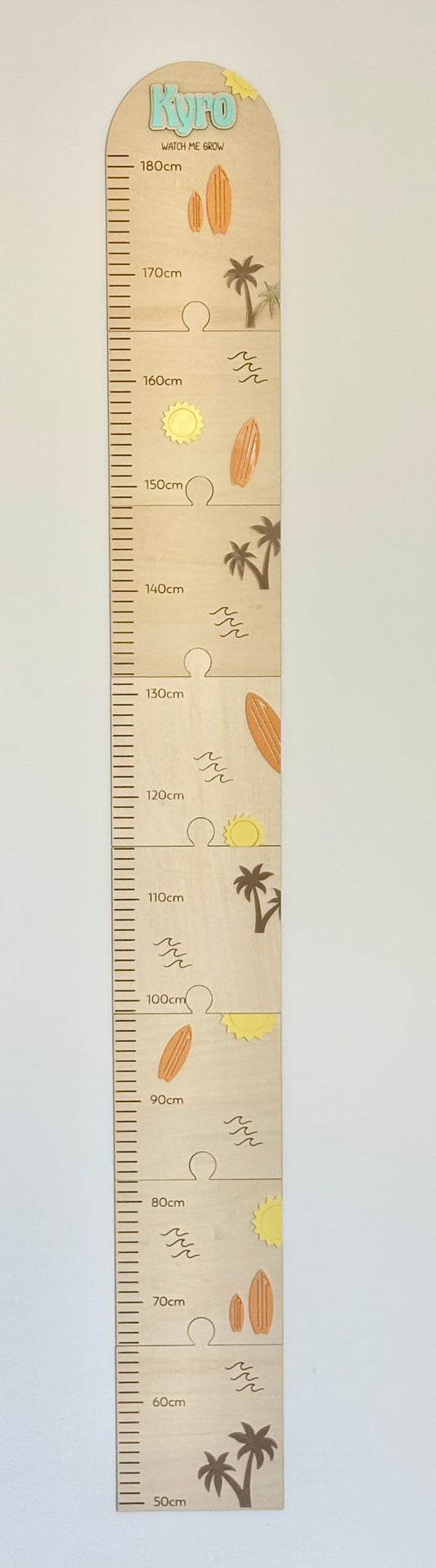 Personalised Height Chart - Beach Theme