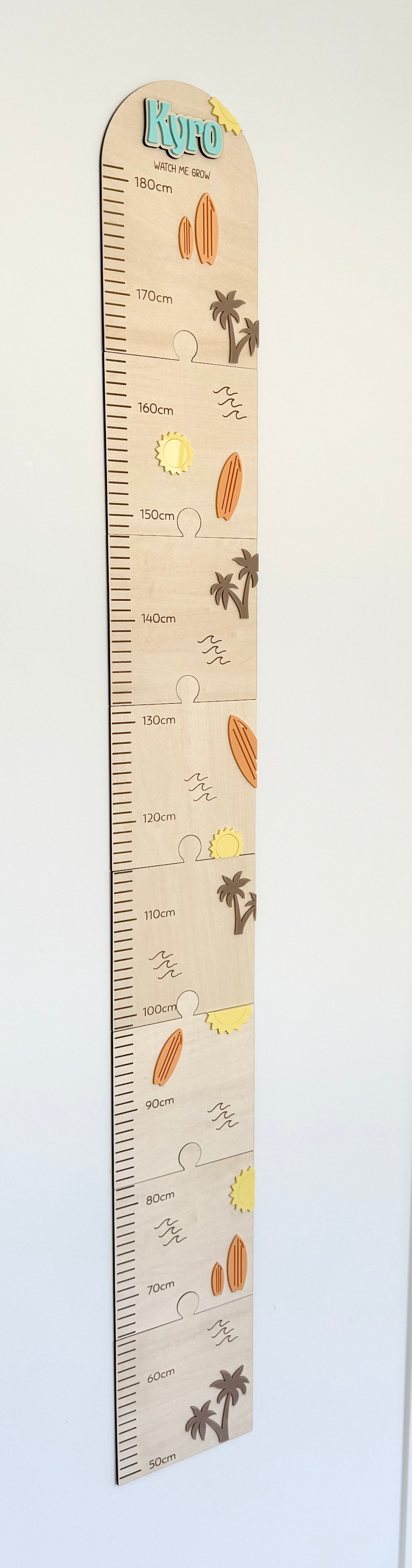 Personalised Height Chart - Beach Theme