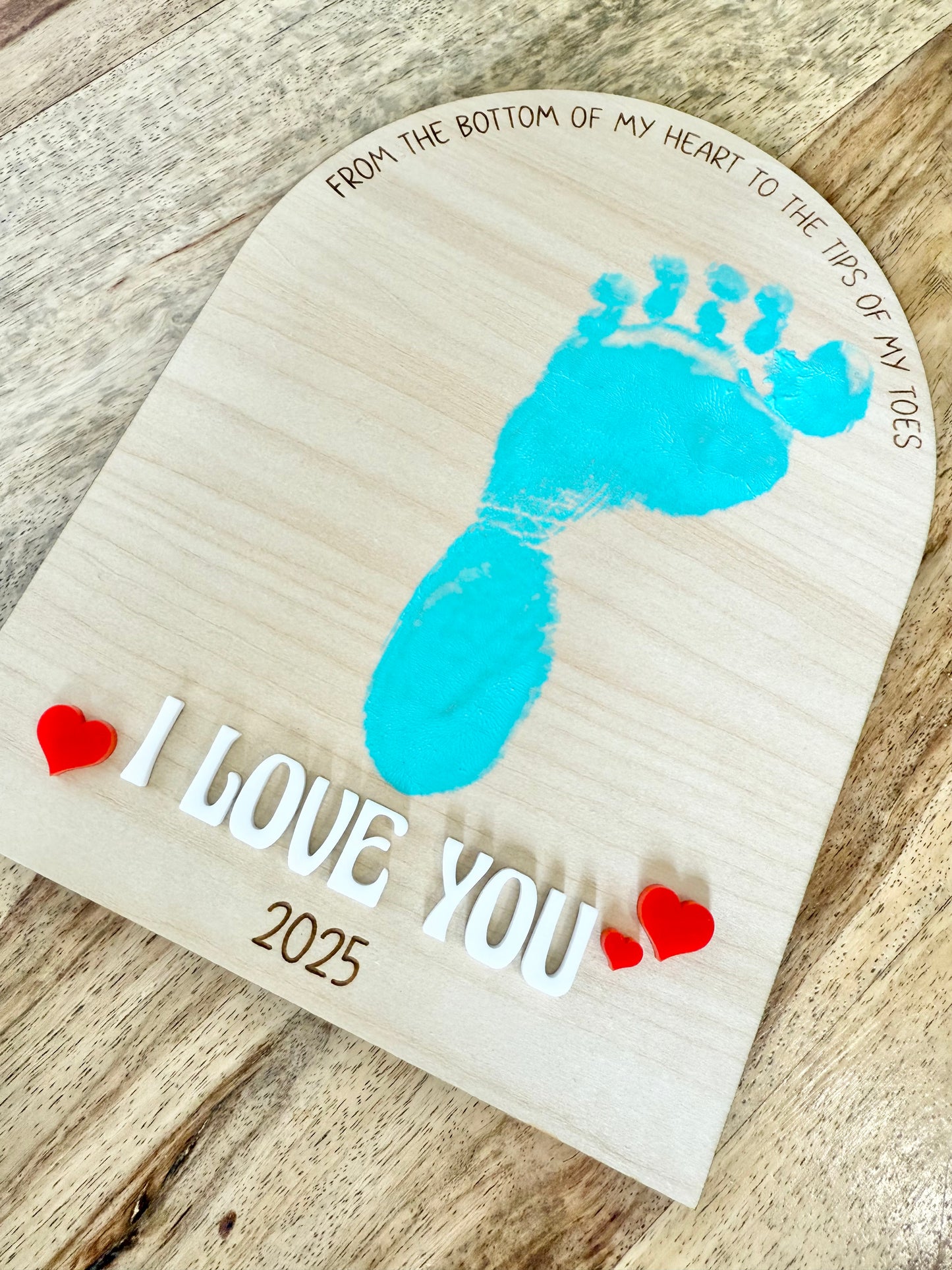 Valentine's Day Footprint Plaque