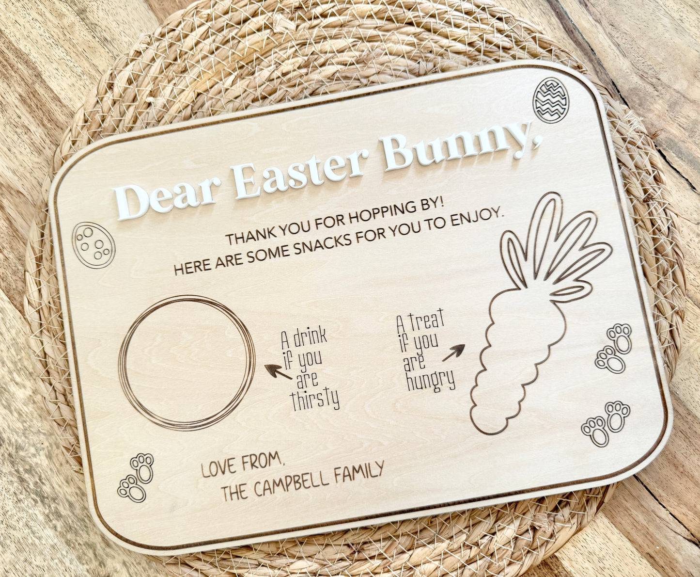 Dear Easter Bunny Treat Tray