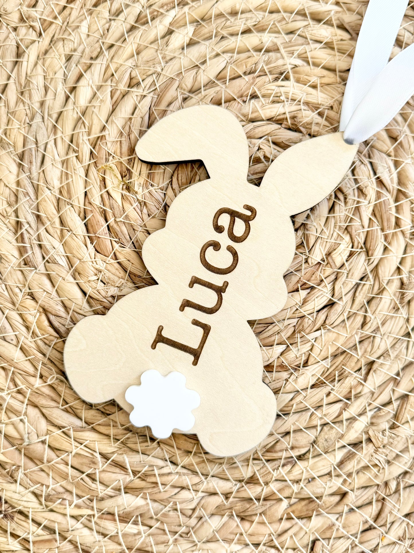 Easter Bunny Personalised Gift Tags w/ White Tail