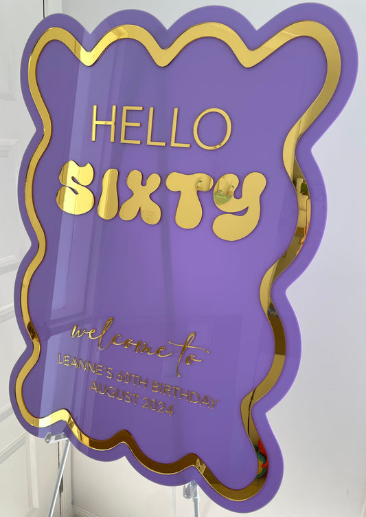 Hello Sixty Birthday Board