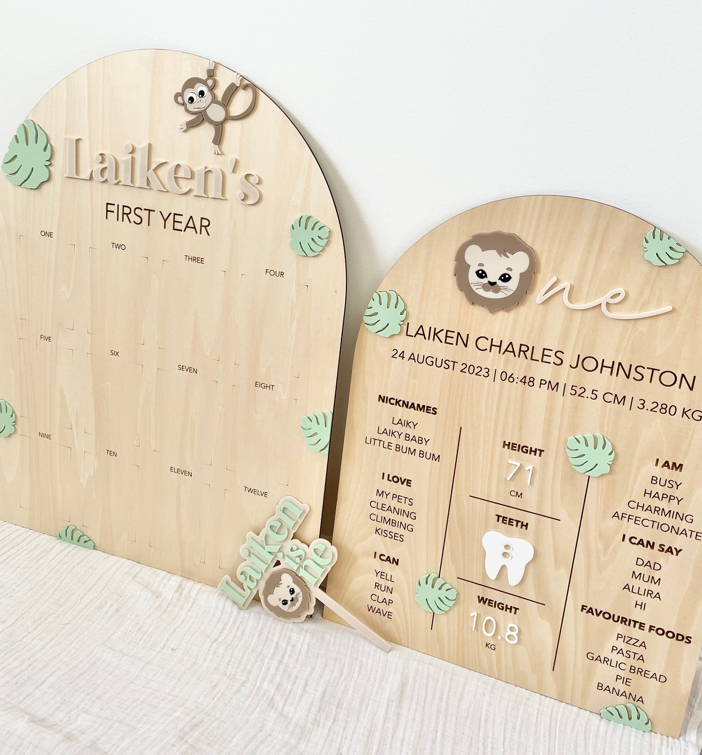 First Birthday Milestone Board - Jungle