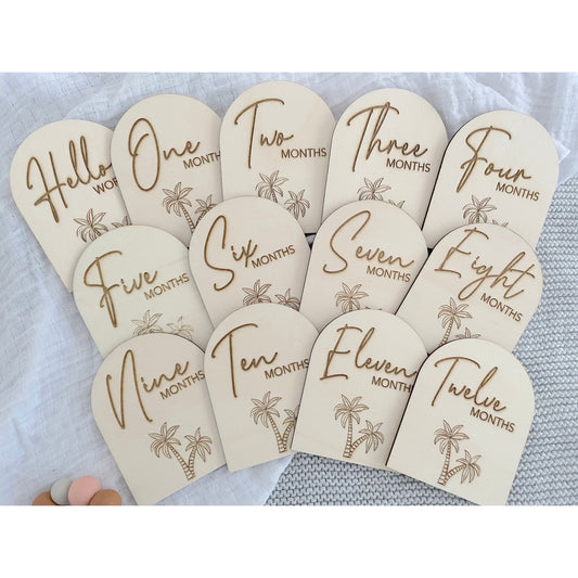 Baby Milestone Discs - Palm Trees - Little Keep & Co