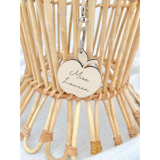 Apple Shaped Personalised Keyring - Little Keep & Co