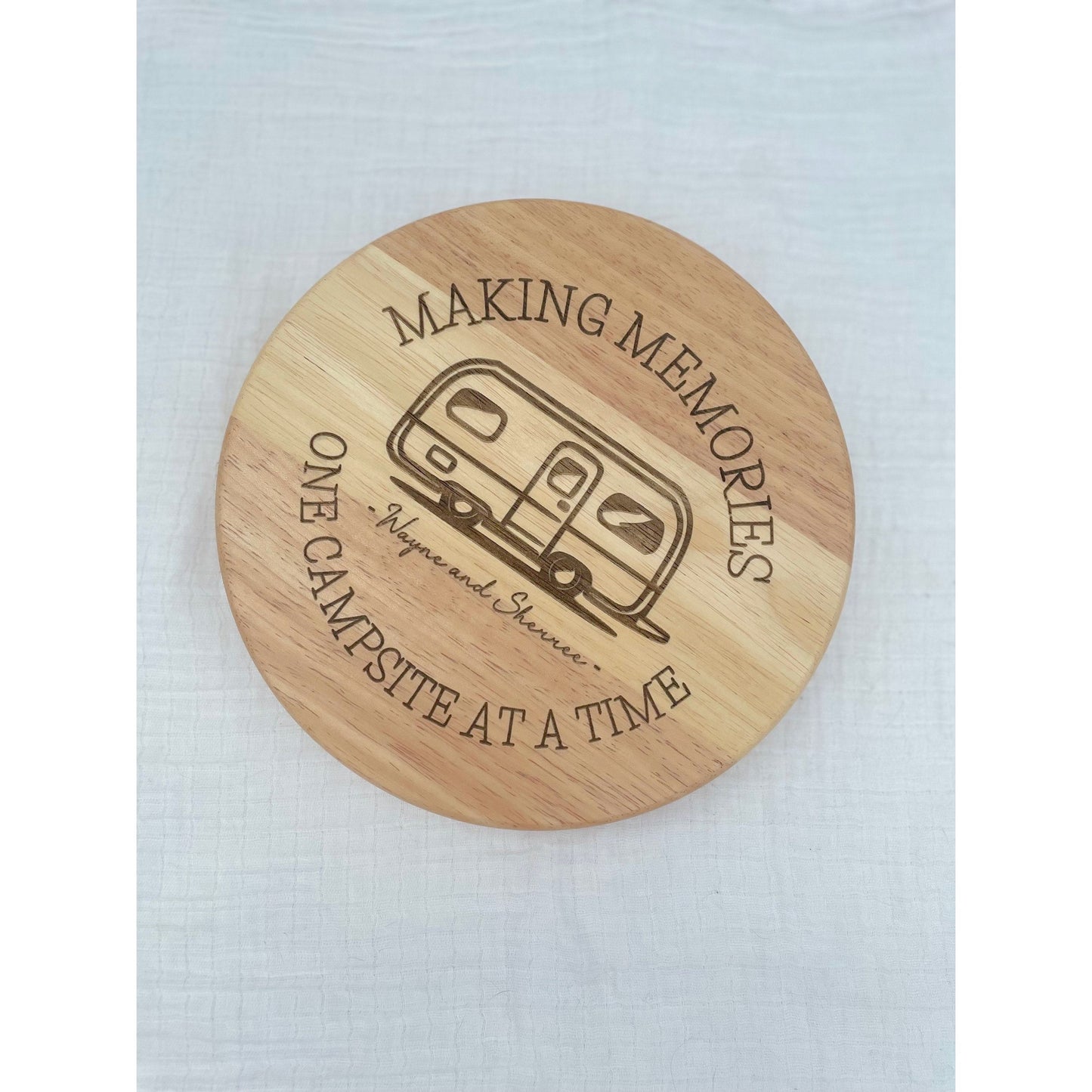 Personalised Caravan Cheeseboard & Knife Set