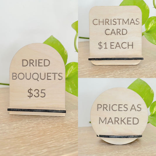 Custom Price Tag Stand - Little Keep & Co