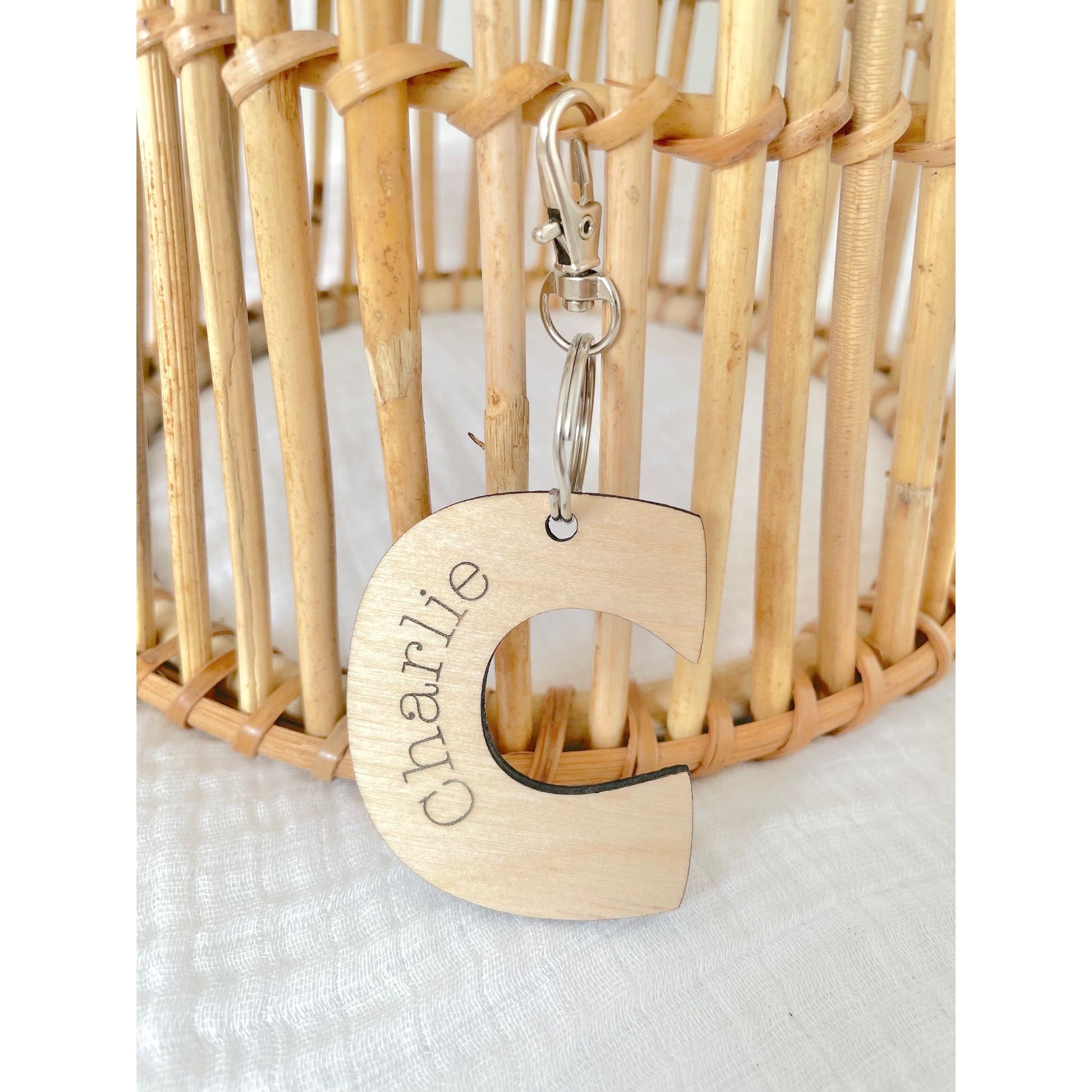 Letter with Name Keychain/Bag Tag - Little Keep & Co