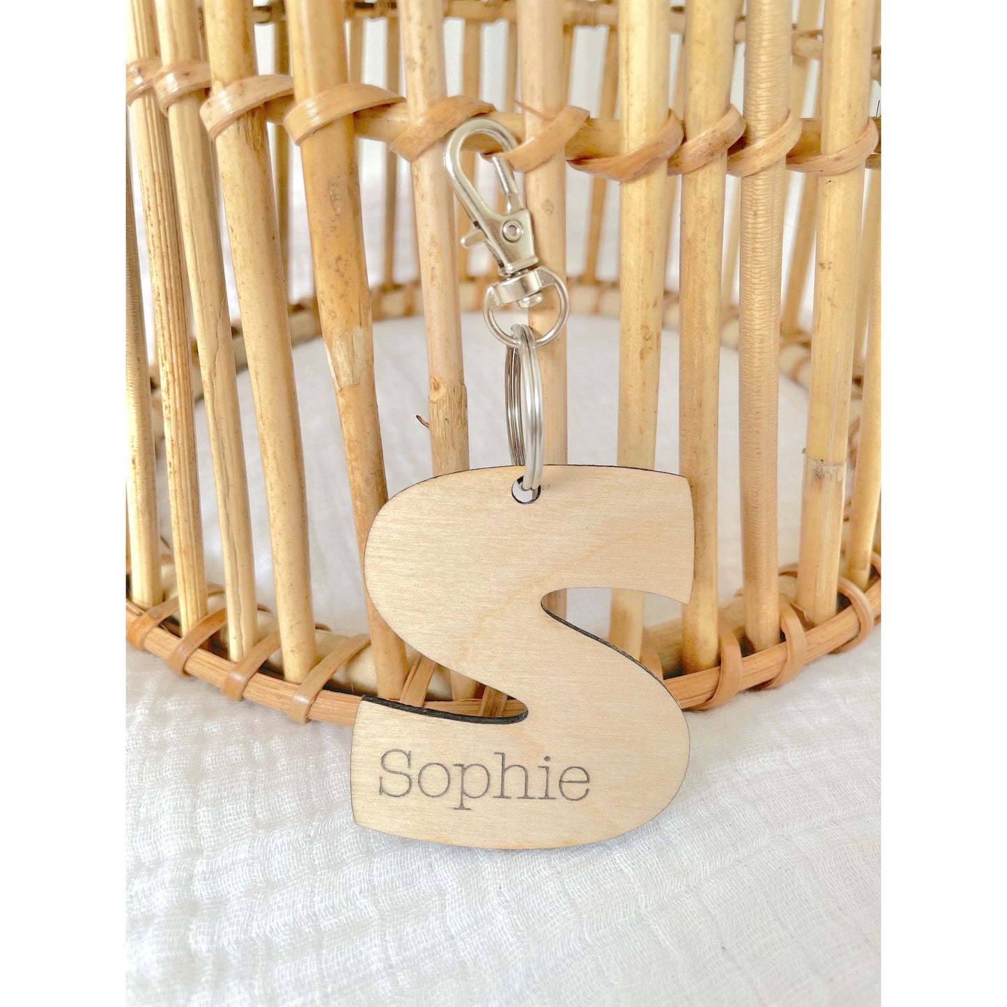 Letter with Name Keychain/Bag Tag - Little Keep & Co