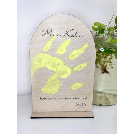 Handprint Teacher Gift Plaque - Little Keep & Co